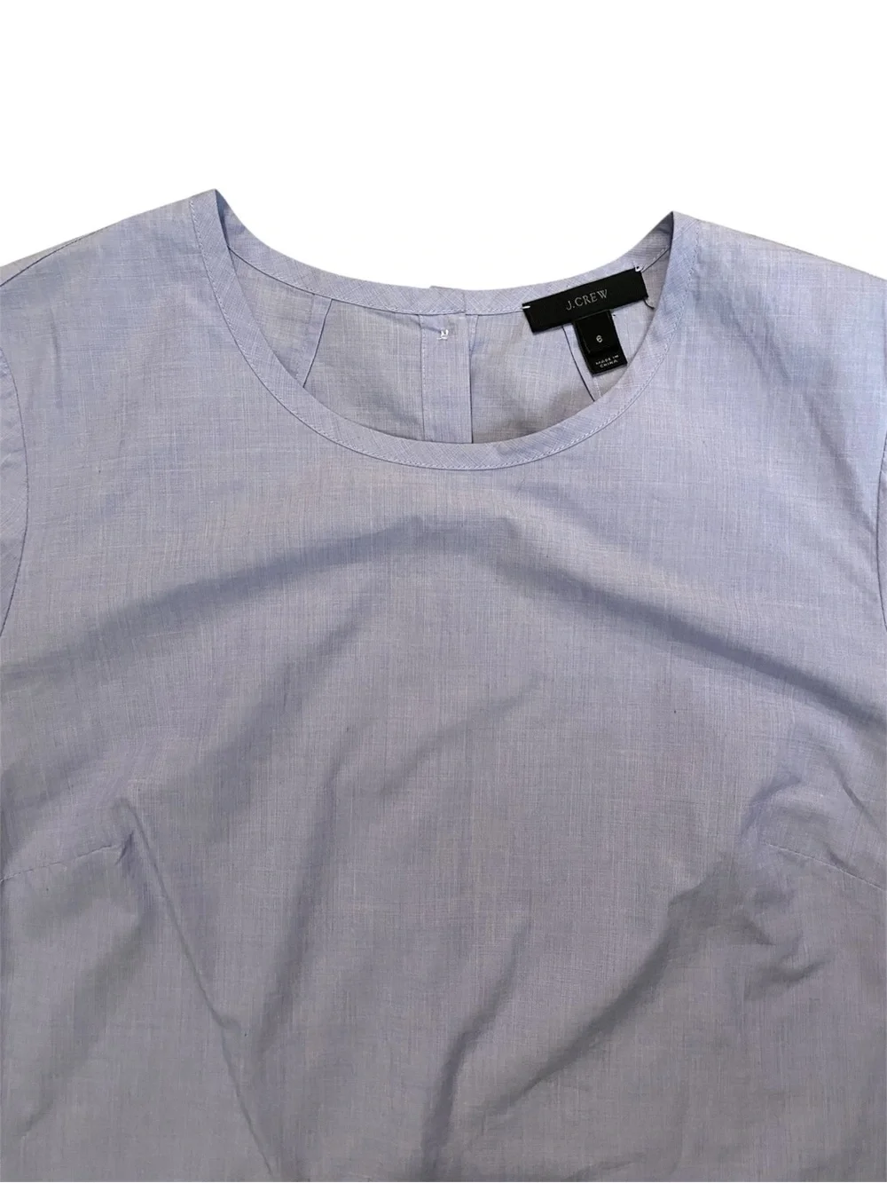 J. Crew Light Blue Ruffle-Sleeve Cotton Blouse